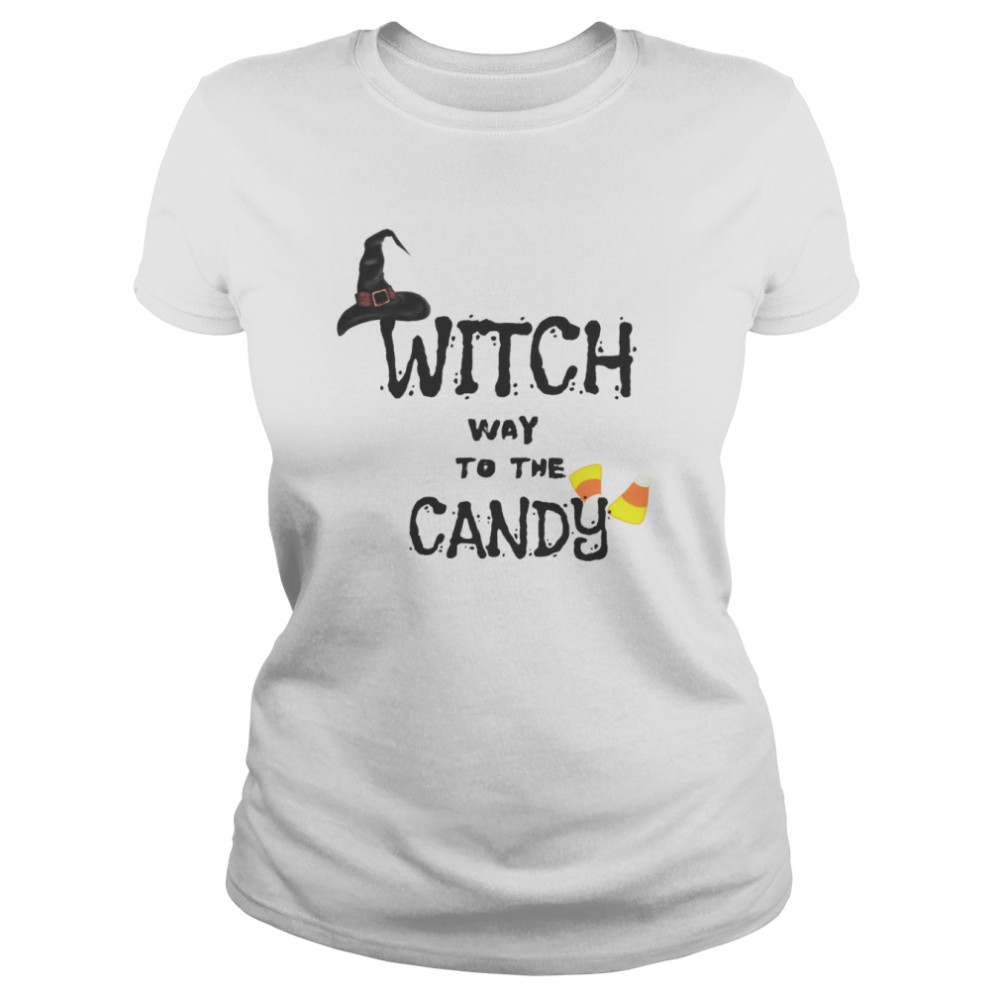 witch way to the candy candy witch for vibes shirt classic womens t shirt