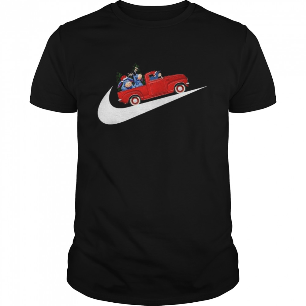 Eeyore Riding Red Car With Christmas Tree On Cars Nike T- Classic Men's T-shirt