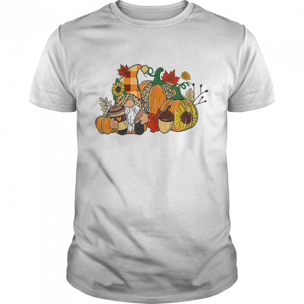 Pumpkin Gnomes Fall Autumn Cute Halloween Thanksgiving T-Shirt