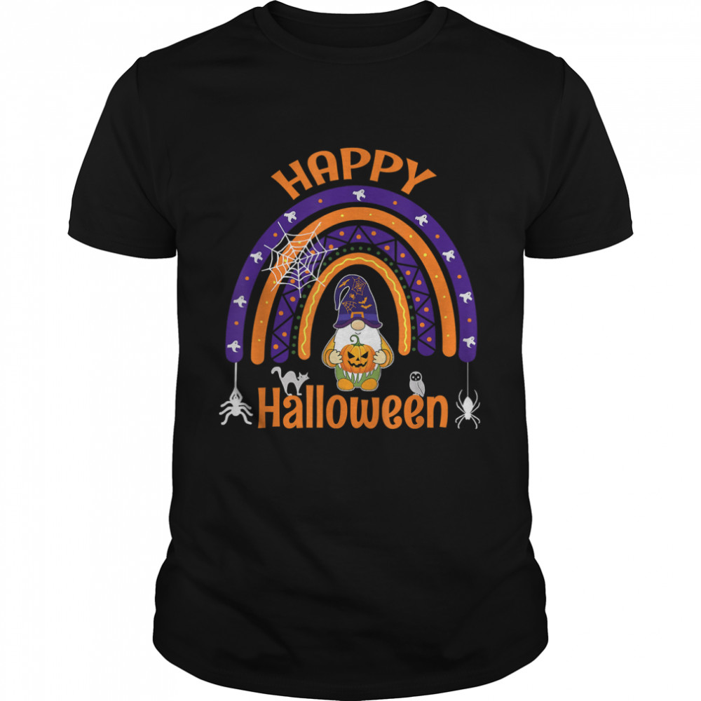 Funny Halloween Gnome Rainbow Pumpkin Happy Halloween 2022 TShirts