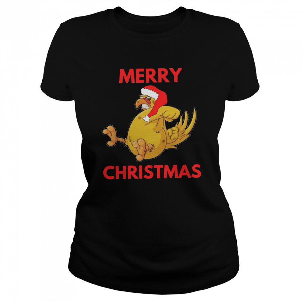 angry chicken hates xmas design shirt classic womens t shirt