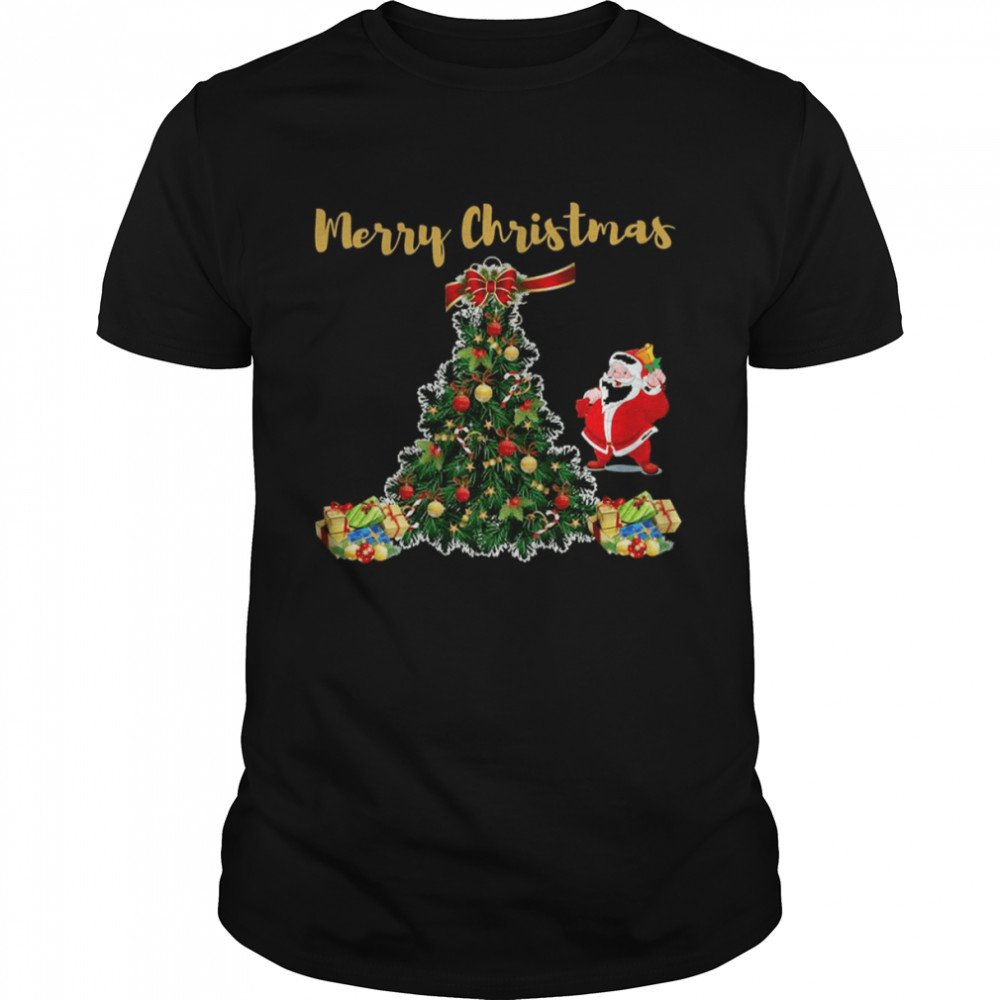 Beautiful Christmas Tree Chibi Santa Claus shirt Classic Men's T-shirt