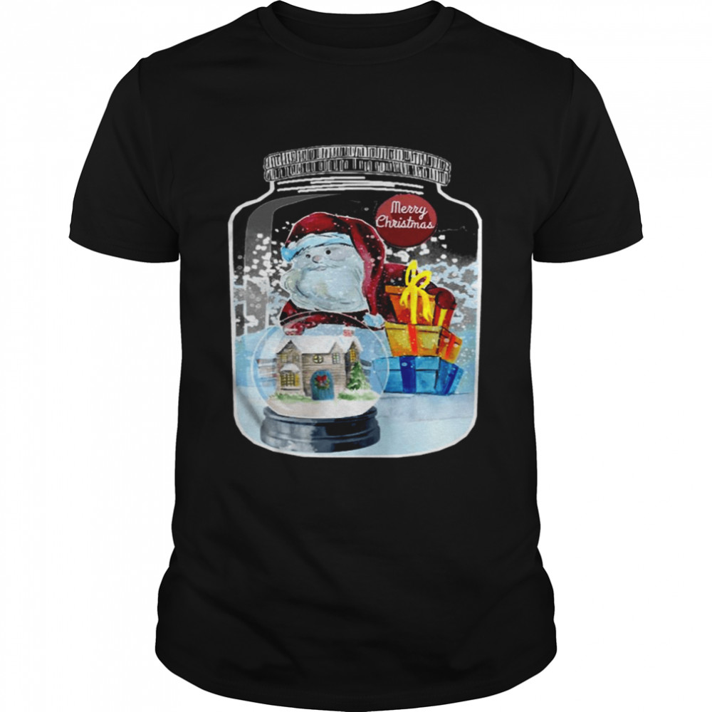 Big Jar Of Santa And Snow Merry Christmas Everyone shirt Classic Men's T-shirt