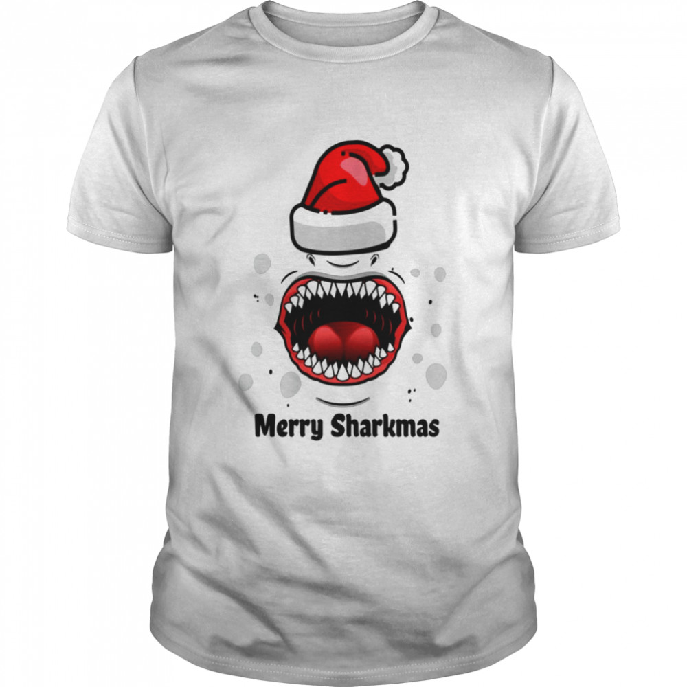 Big Shark’s Mouth Design Merry Sharkmas shirt Classic Men's T-shirt