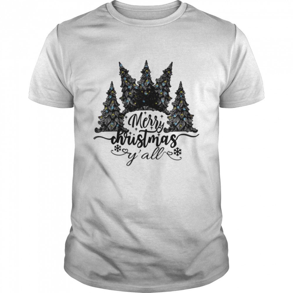 Black Art Pine Tree Y’all Merry Christmas shirt Classic Men's T-shirt