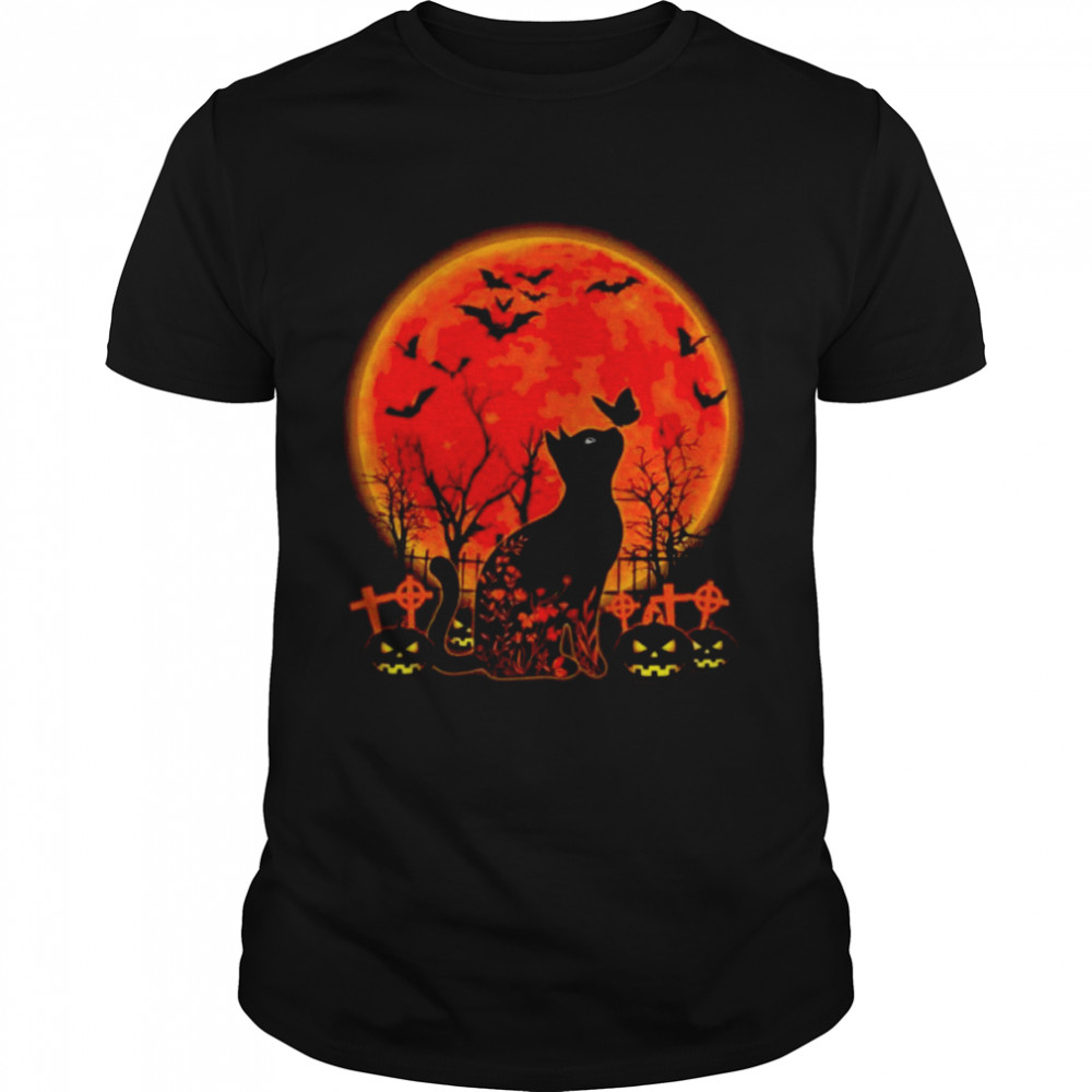 Black Cat Halloween  Classic Men's T-shirt