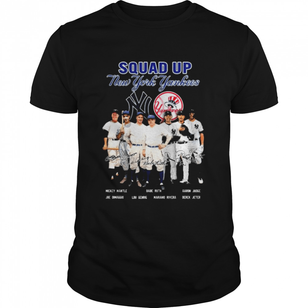 Squad up New York Yankees Team Football signatures shirt Classic Men's T-shirt