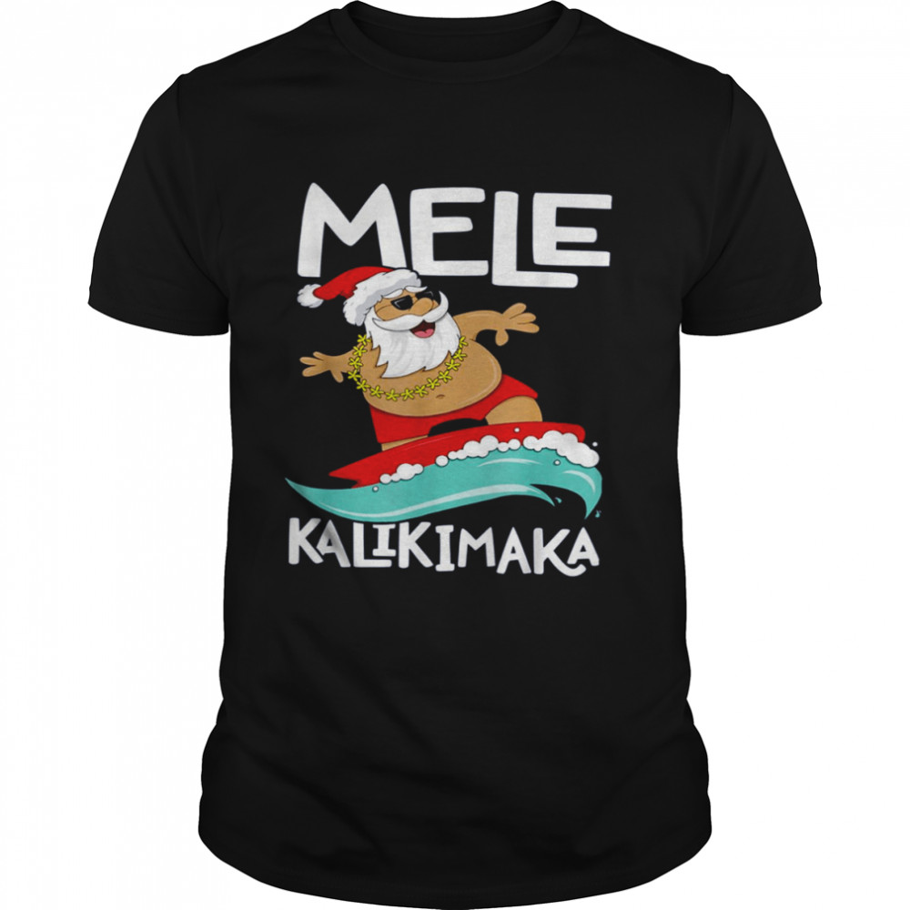 Surfing Santa Mele Kalikimaka Christmas Hawaii shirt Classic Men's T-shirt