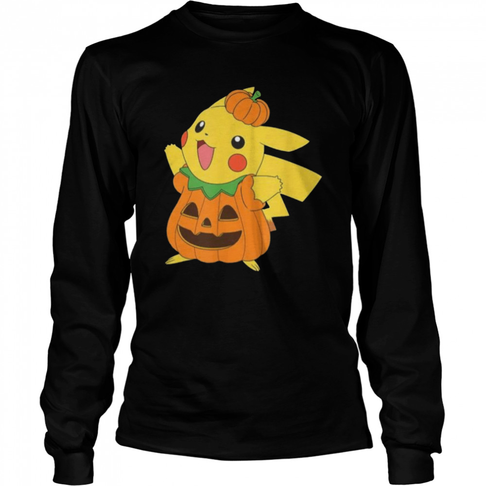 Pokemon Halloween Pikachu Pumpkin shirt Long Sleeved T-shirt