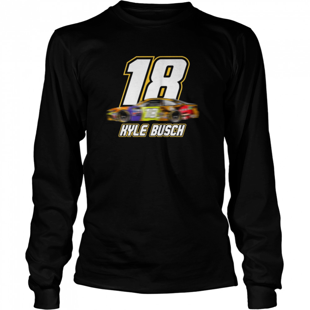Racing Car Kyle Busch 18 Gift For Fans shirt Long Sleeved T-shirt
