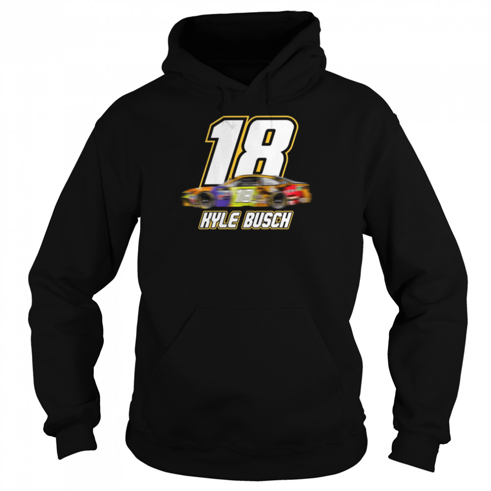 Racing Car Kyle Busch 18 Gift For Fans shirt Unisex Hoodie