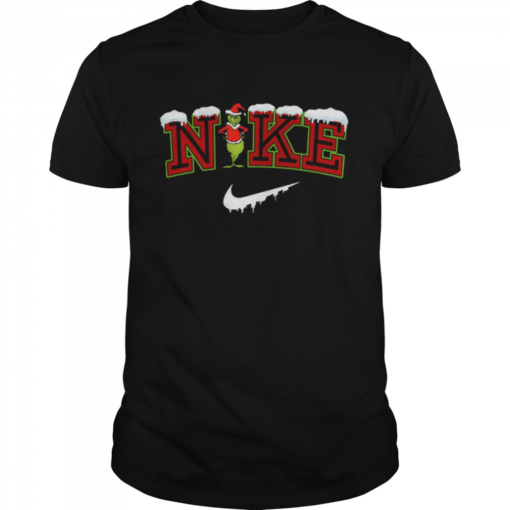 Snow Nike Logo X Grinch Funny Christmas Trendy 2022 shirt Classic Men's T-shirt