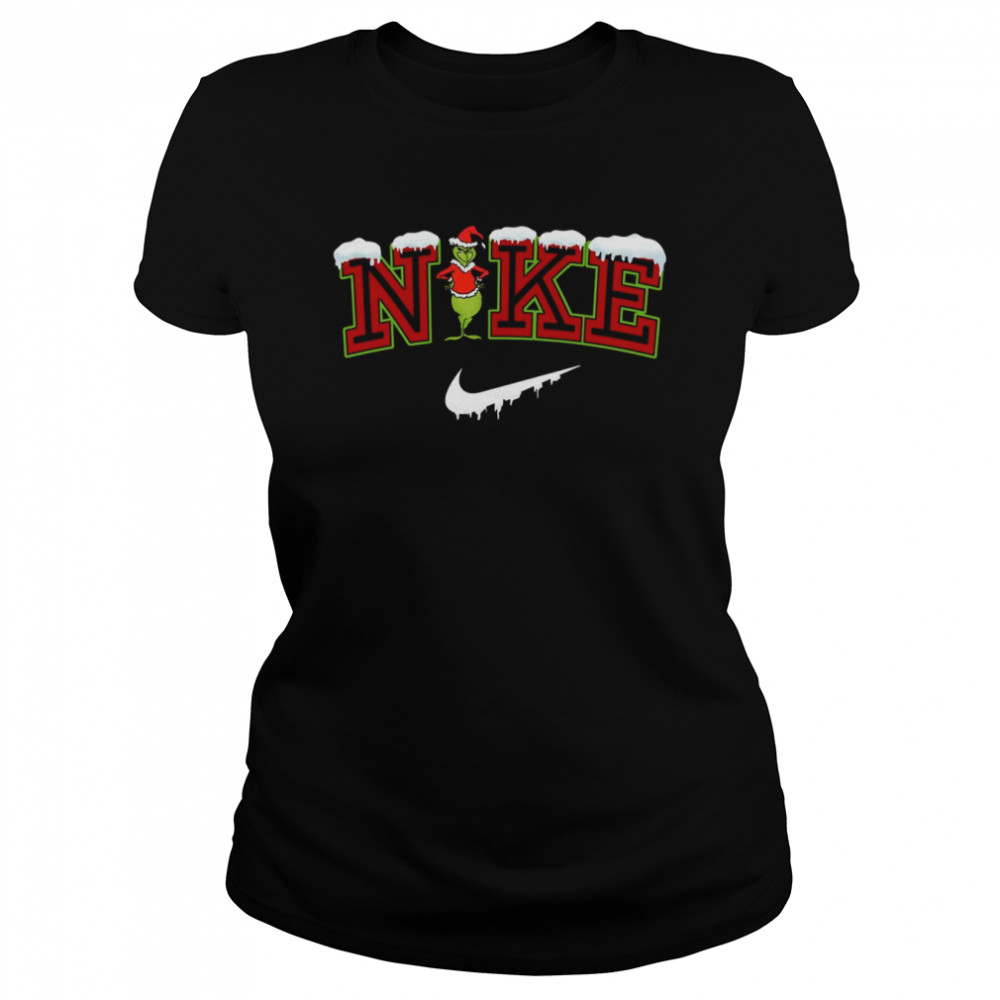 Snow Nike Logo X Grinch Funny Christmas Trendy 2022 shirt Classic Women's T-shirt
