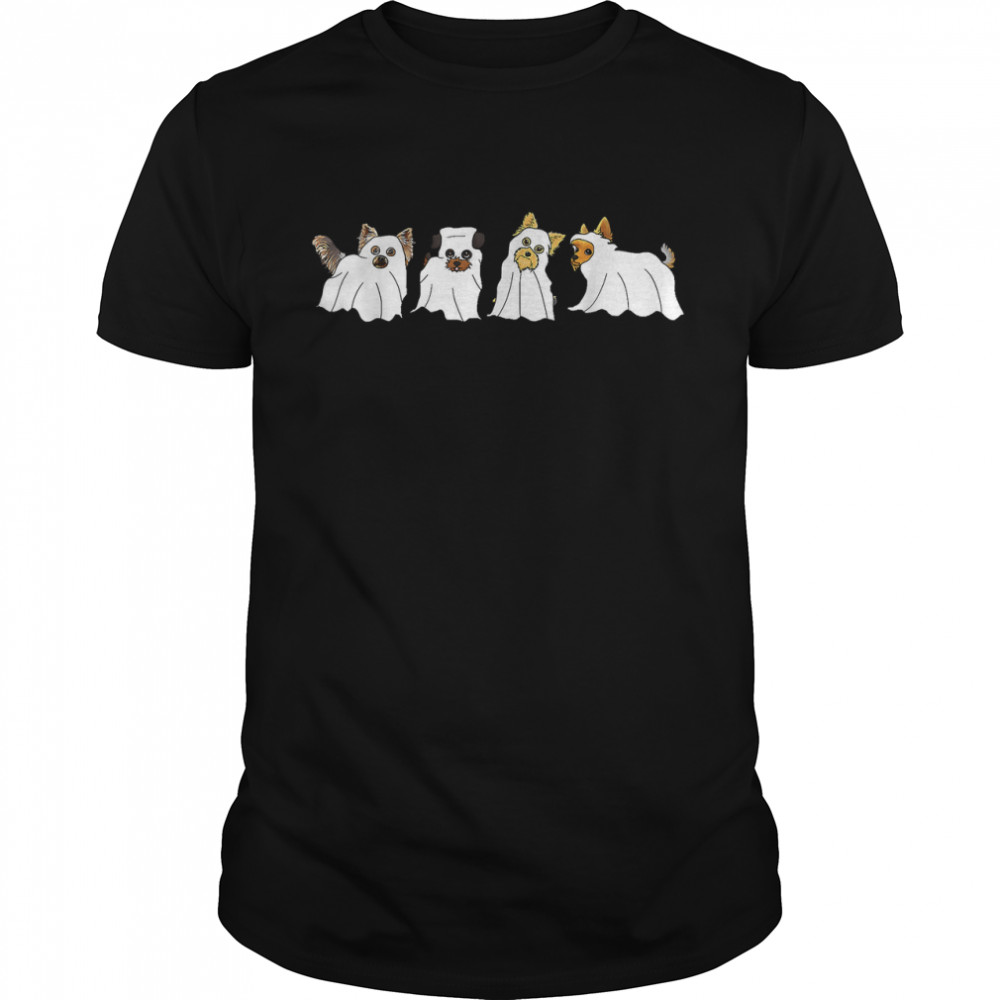 Boo Yorkie Ghost Dog Pet Animal Funny Halloween 2022 Costume T- Classic Men's T-shirt