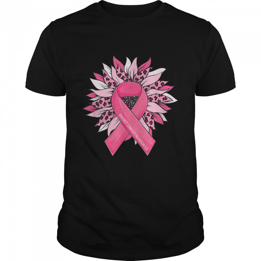 Breast Cancer Pink Ribbon Sunflower Breast Cancer Awareness T- Classic Men's T-shirt
