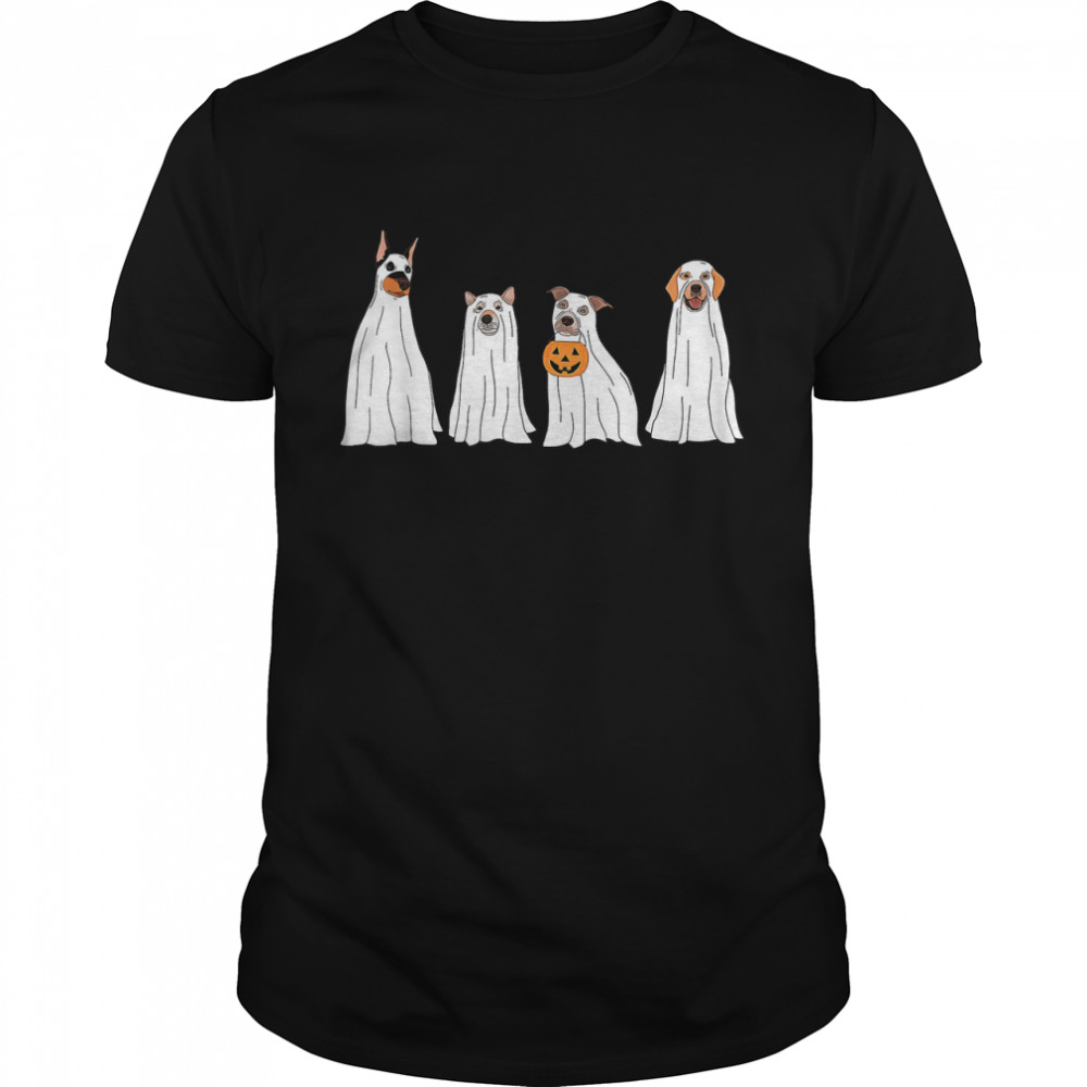 Dog Treat Or Treating Pajamas Jackolantern Ghost Halloween T- Classic Men's T-shirt