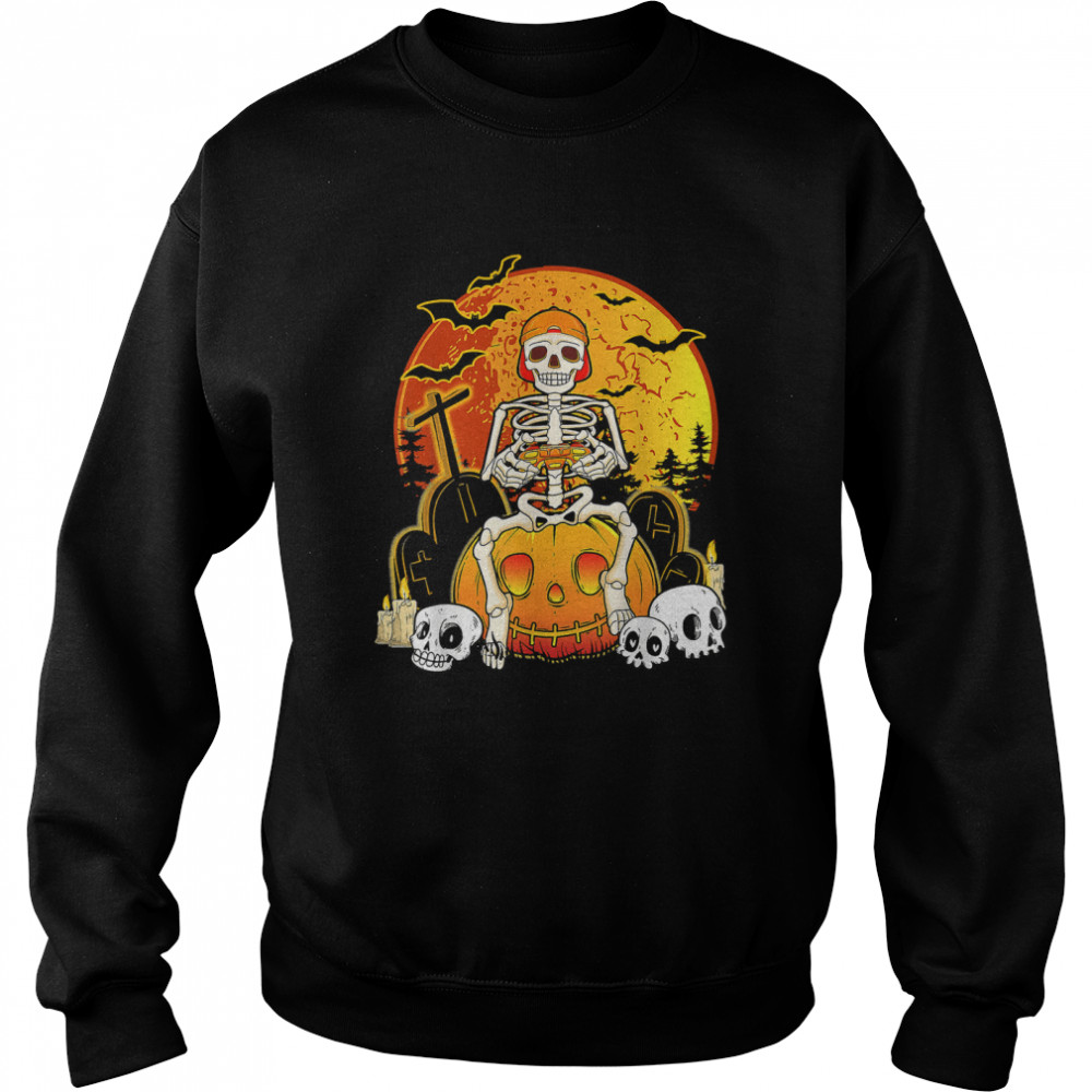 Gamer Halloween 2022  Men Boys Scary Gaming Skeleton T- Unisex Sweatshirt