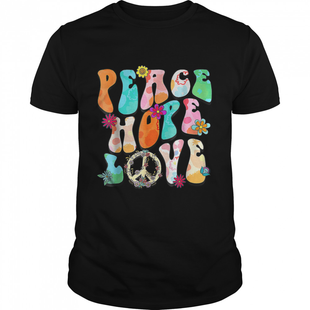 PEACE SIGN LOVE 60s 70s Tie Dye Hippie For Halloween 2022 T- Classic Men's T-shirt