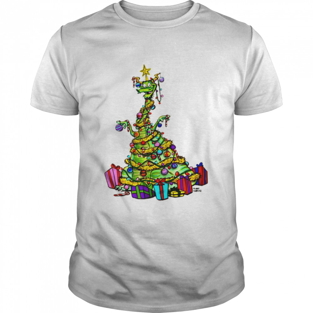 Dragon Wearing Star Hat Christmas Tree Dragon shirt Classic Men's T-shirt