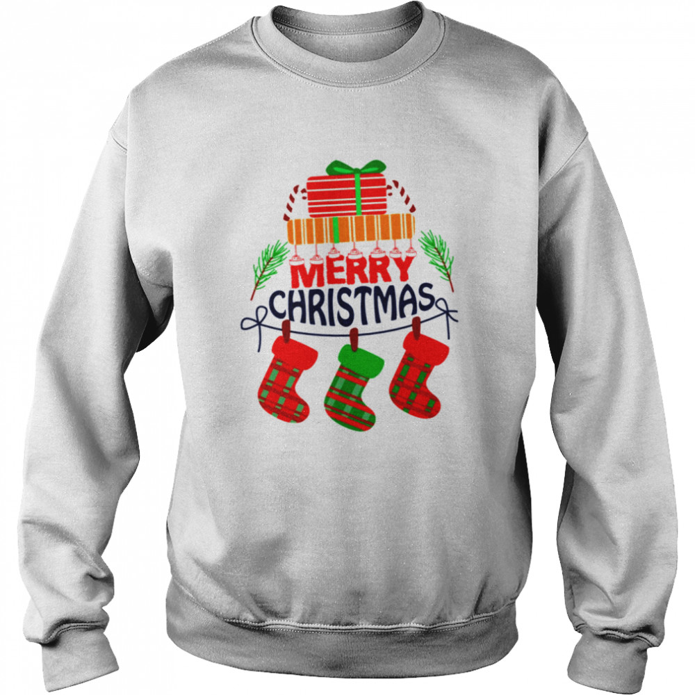 Hanging Socks Merry Christmas shirt Unisex Sweatshirt