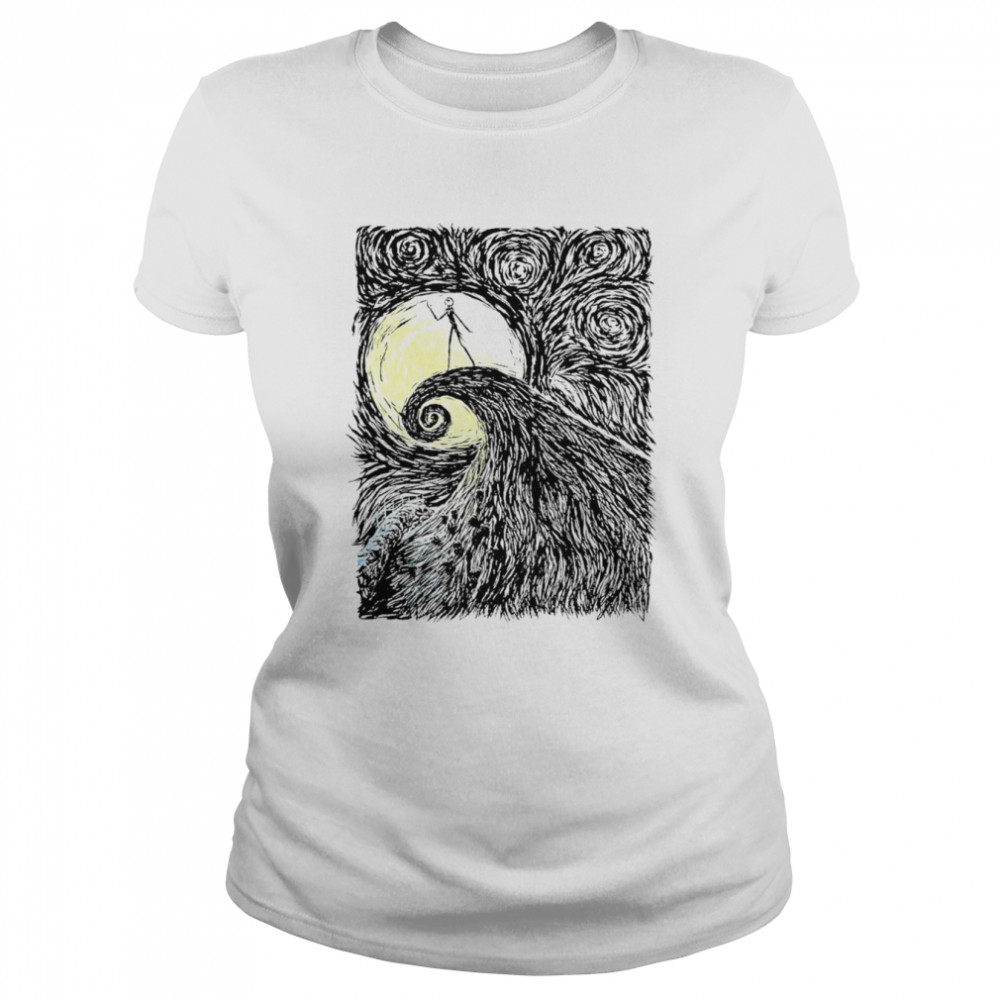 Disney The Nightmare Before Christmas Spiral Hill Portrait Classic Women's T-shirt