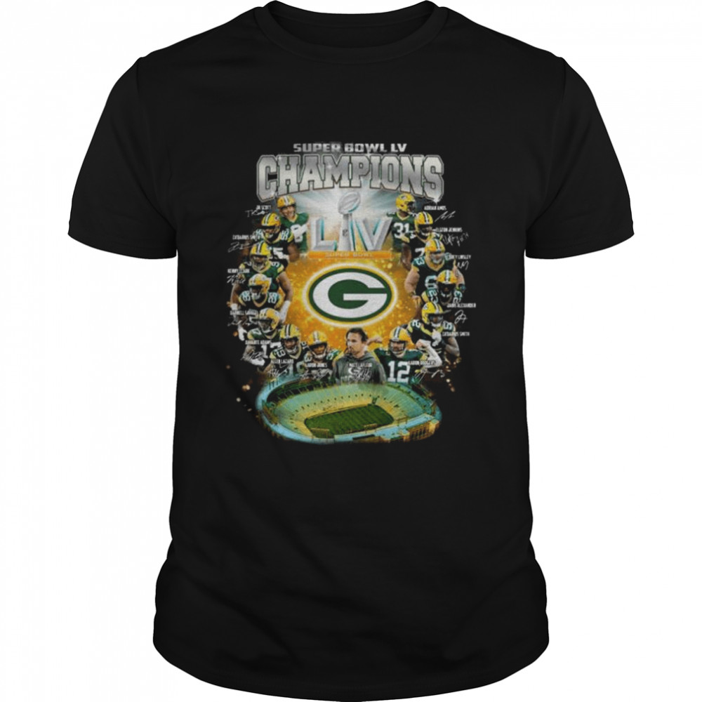 Green Bay Packers super bowl LV champions signatures 2022 shirt Classic Men's T-shirt