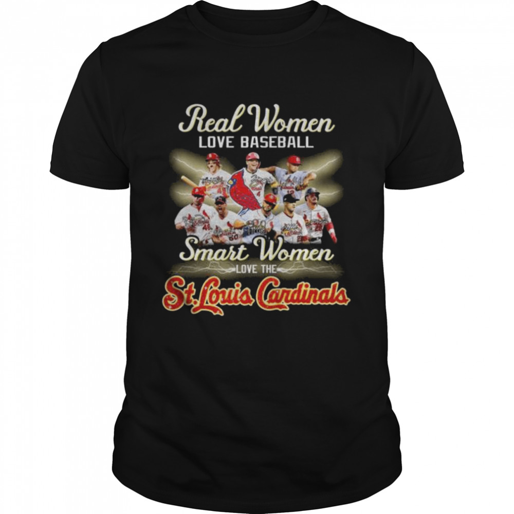 Real women love baseball smart women love the st louis cardinals signatures 2022 shirt Classic Men's T-shirt
