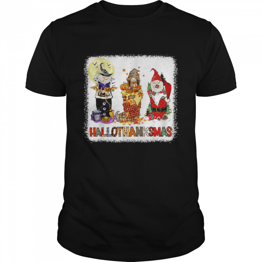 Happy HalloThanksMas Gnomes Funny Thanksgiving T-Shirt
