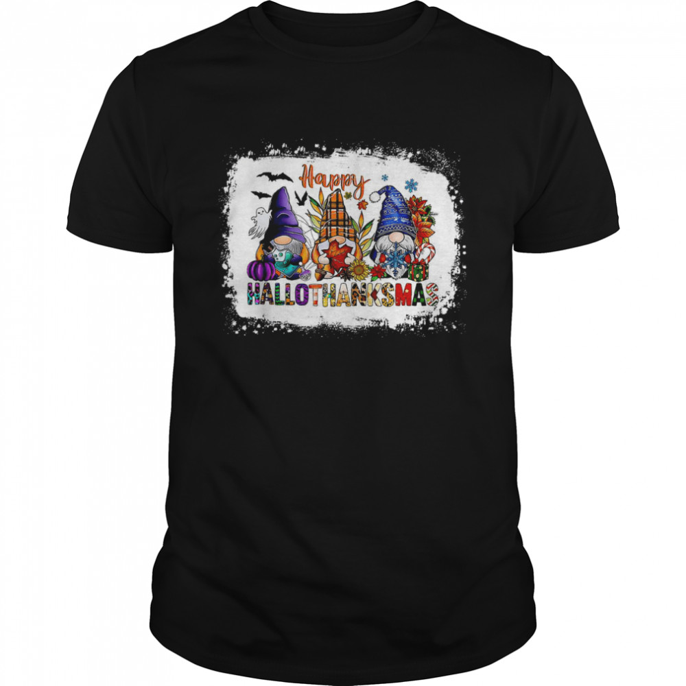 Happy HalloThanksMas Gnomes Thanksgiving T-Shirt