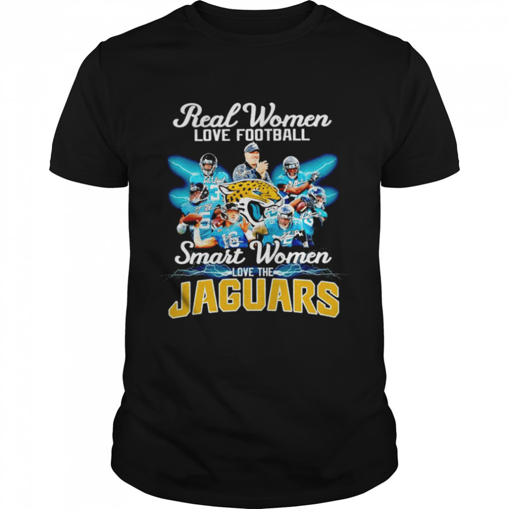 Real women love football smart women love the Jacksonville Jaguars signatures shirt Classic Men's T-shirt
