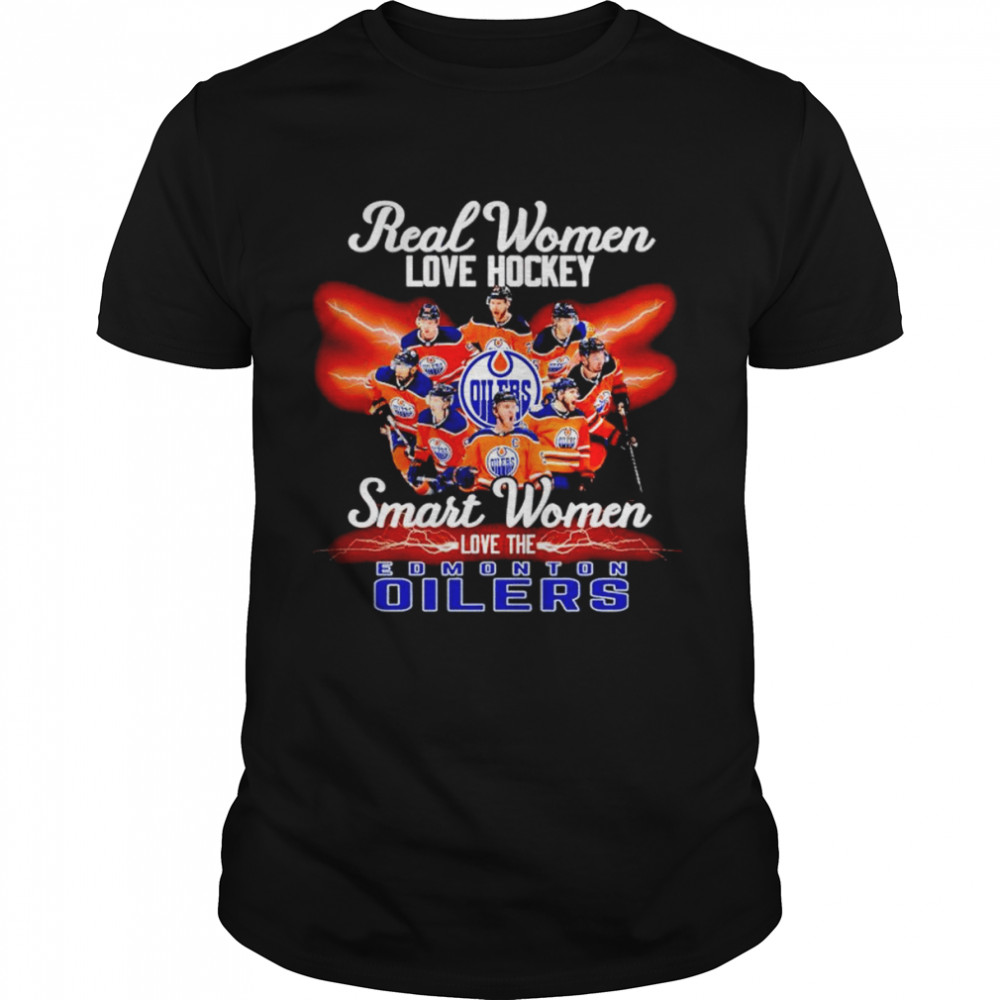 Real women love hockey smart women love the Edmonton Oilers shirt Classic Men's T-shirt