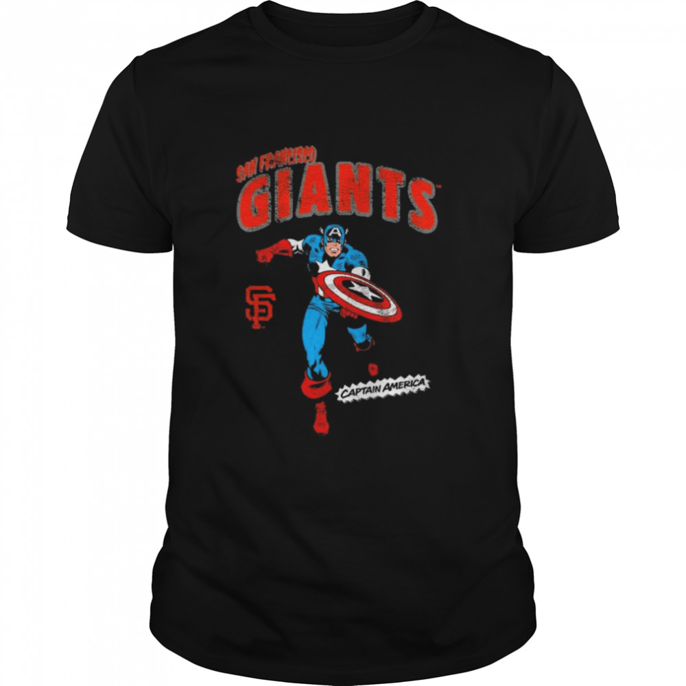 San Francisco Giants Youth Team Captain America Marvel T- Classic Men's T-shirt