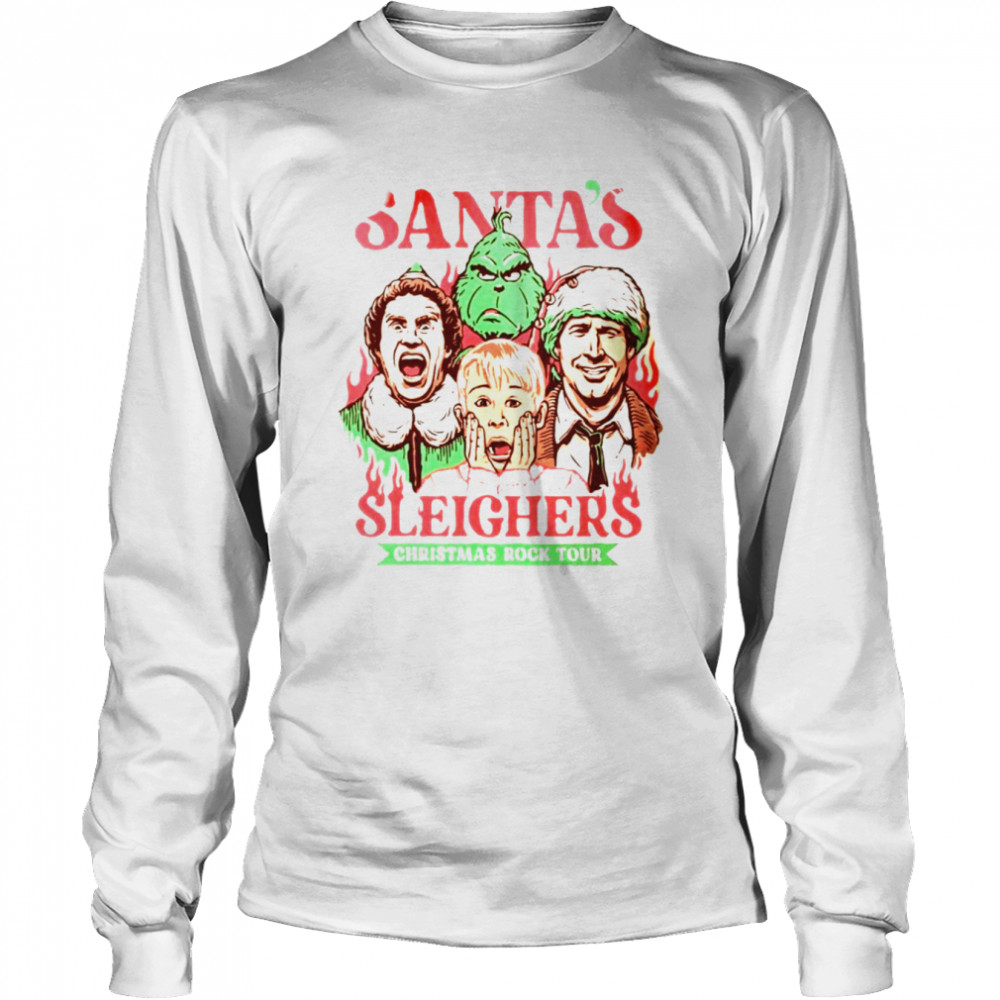 Santa Sleighers Christmas Rock Tour shirt Long Sleeved T-shirt