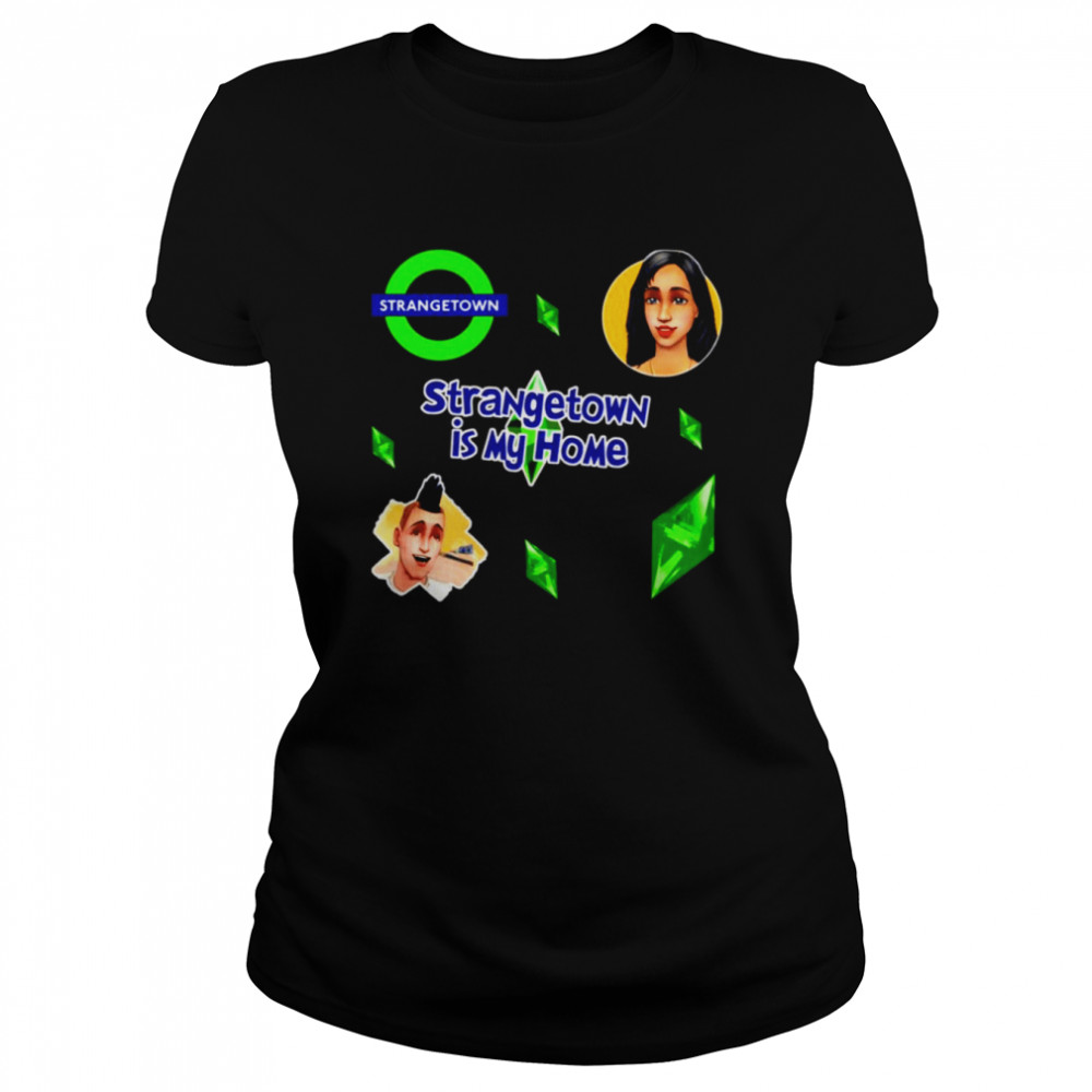 Strangetown Collection Sheet Sim Sims Goth Nervous Alien Ufo The Sims Game shirt Classic Women's T-shirt
