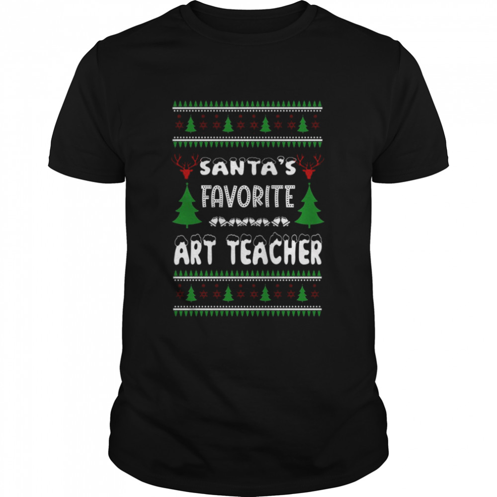Santa’s Favorite Art Teacher chritmas shirt Classic Men's T-shirt