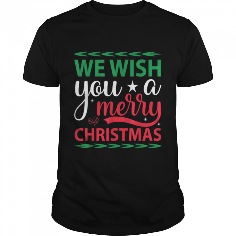 We Wish You a Merry Christmas Cute Xmas Pajama Family Group. T-Shirt B0BHJ74SLN