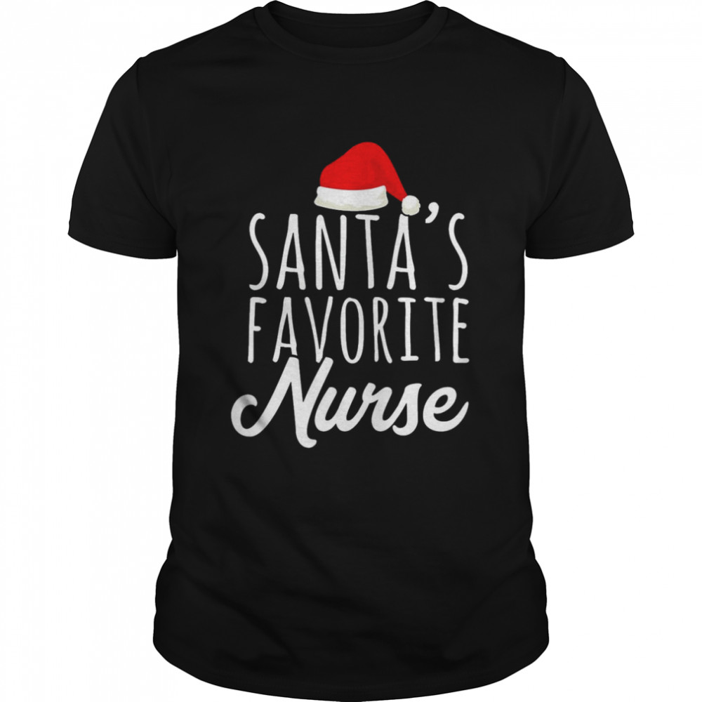 Funny Santa’s Favorite Nurse Christmas Nurse T- Classic Men's T-shirt