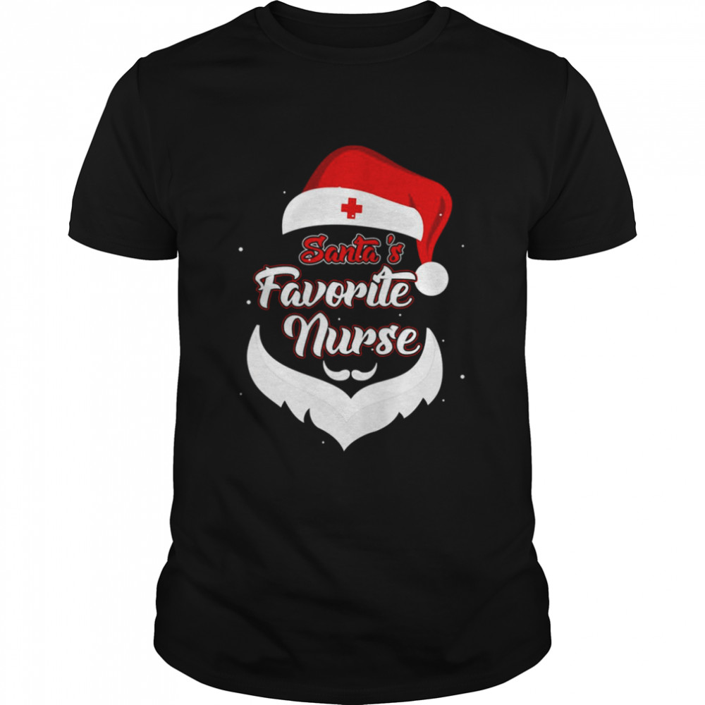 Santa’s Favorite Nurse Funny Nurse Christmas T- Classic Men's T-shirt