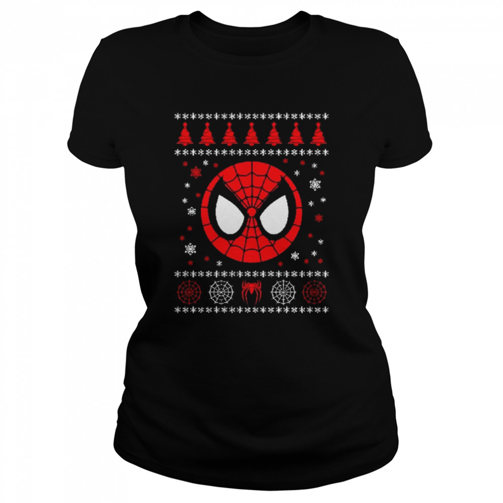 spiderman christmas t classic womens t shirt