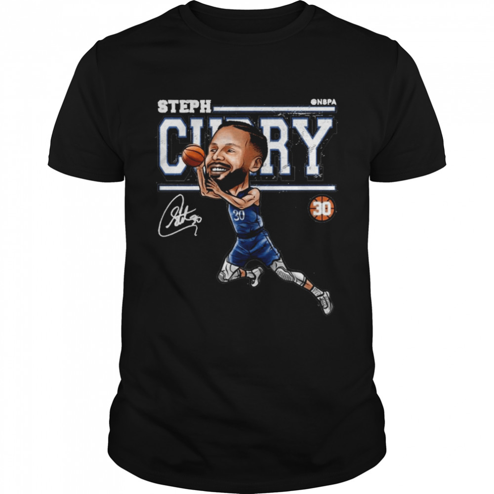 Steph Curry Golden State Warriors 500 Level NBA Cartoon Signature  Classic Men's T-shirt