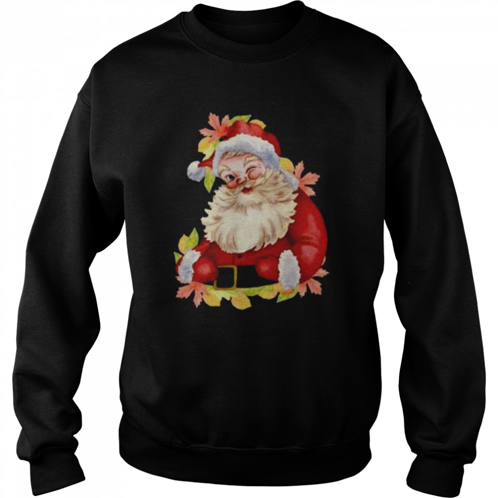 Christmas Cute Gift for Women Winking Funny Santa Fall shirt Unisex Sweatshirt