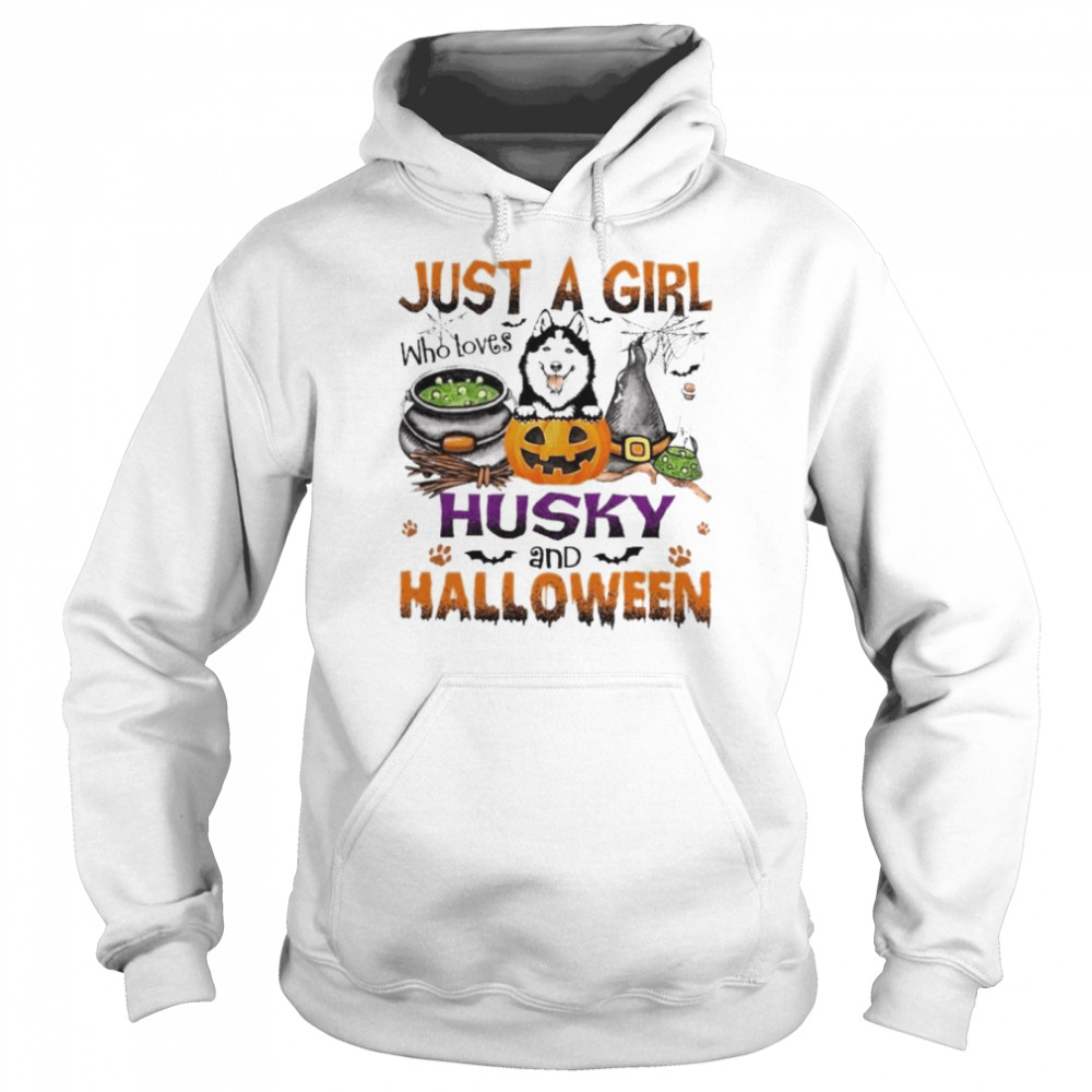 Just A Girl Who Loves Siberian Husky And Halloween 2022  Unisex Hoodie