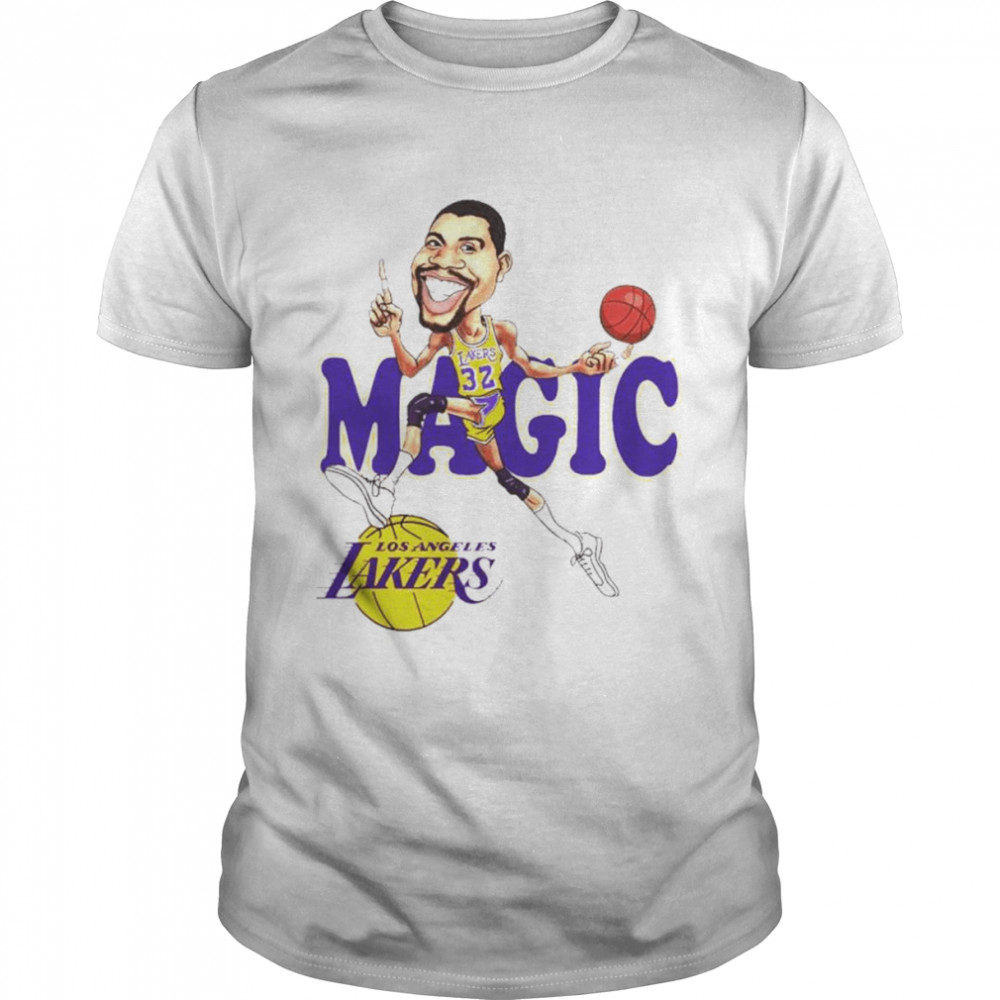 Los Angeles Basketball Magic Johnson Team Caricature T Shirt