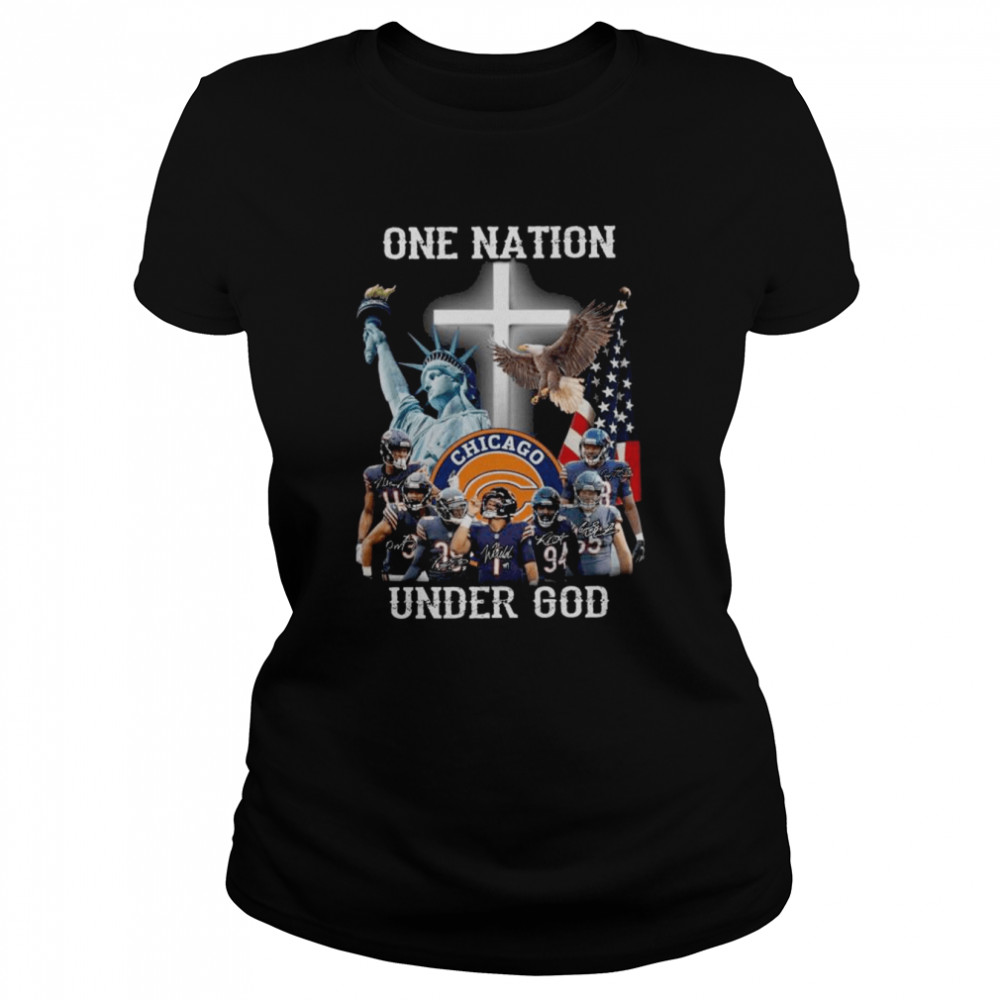 One Nation Under God Chicago Bears Tee Design 3D T Shirts For Mens