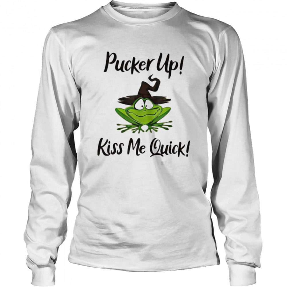 Frog Halloween pucker up kiss me quick shirt Long Sleeved T-shirt