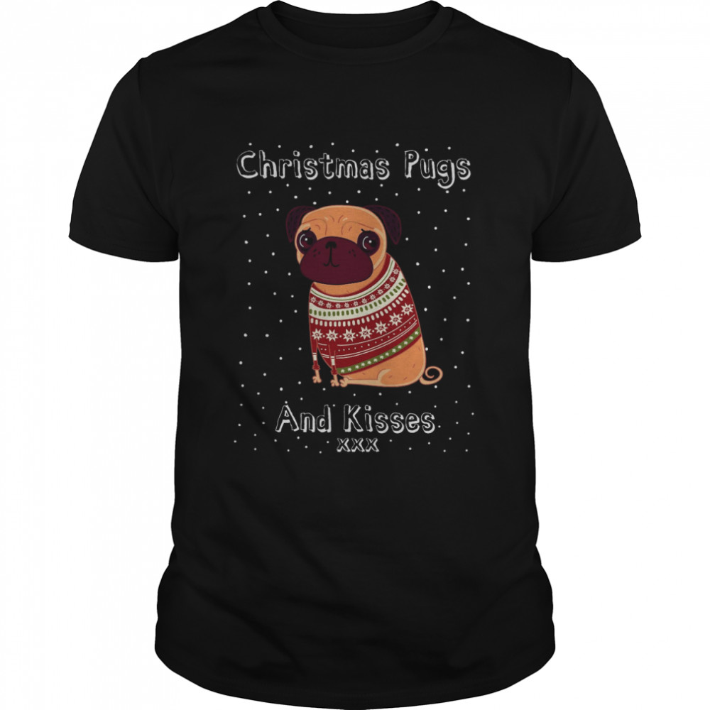 Pugs And Kisses Men’s Christmas T-Shirt
