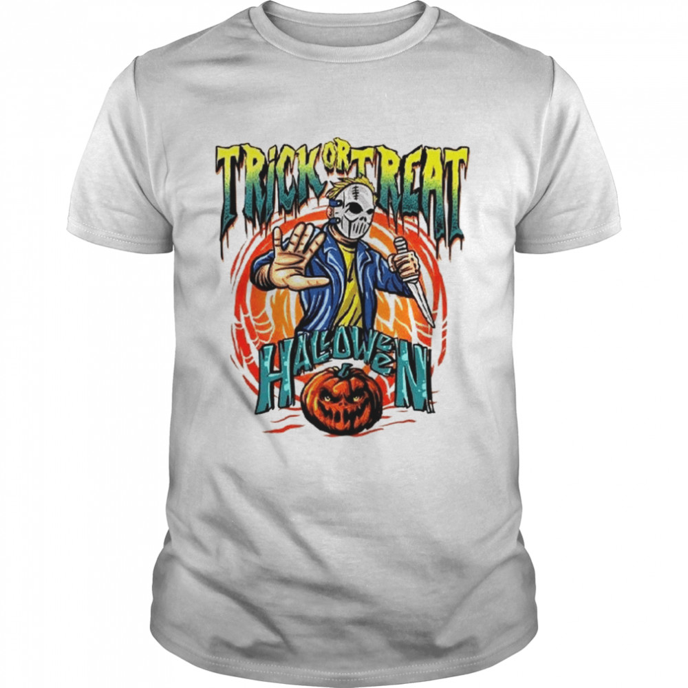 Trick Or Treat Michael Myers Halloween Pumpkin Art Draw shirt
