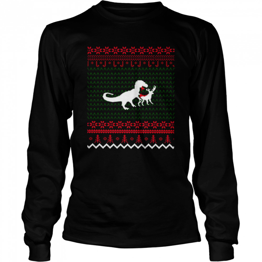 Ugly T-Rex Christmas shirt Long Sleeved T-shirt