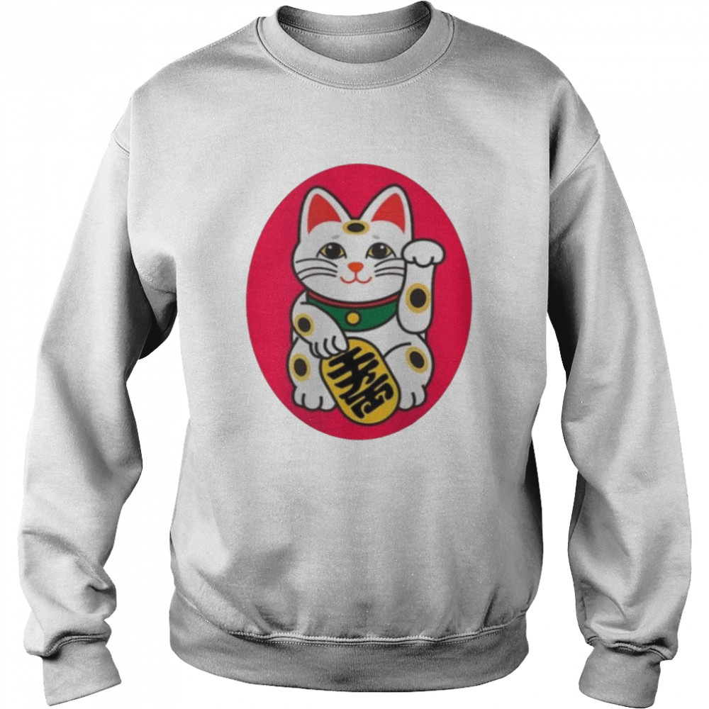 Maneki Neko Lucky Cat Japanese Chinese shirt Unisex Sweatshirt