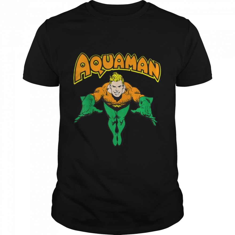 DC Comics Aquaman Vintage Portrait Logo T- B08JRPSR2L Classic Men's T-shirt